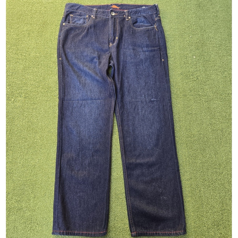 Tommy Bahama Cayman Relaxed Jeans Mens 35x30 Blue Straight Denim Medium Wash